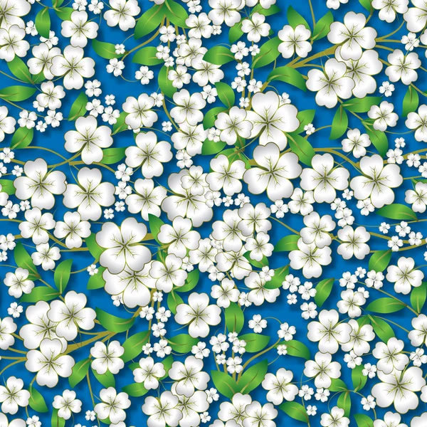 Ornement floral abstrait sur bleu — Image vectorielle