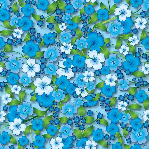 Ornement floral abstrait sur bleu — Image vectorielle