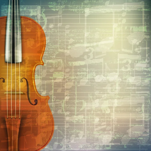 Abstrait grunge fond musical avec violon — Image vectorielle