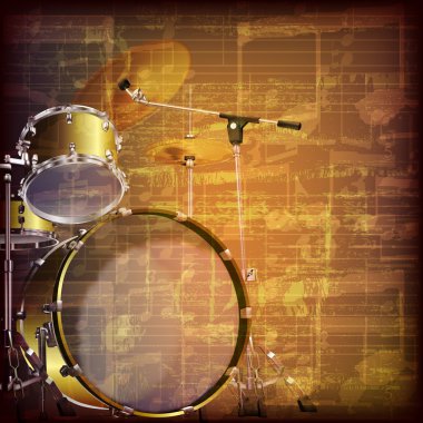 grunge müzik arka plan davul kiti ile