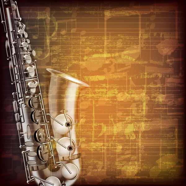 Fondo abstracto de música grunge con saxofón — Archivo Imágenes Vectoriales