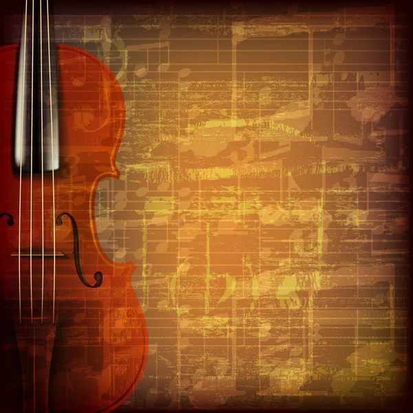 Musica grunge astratta sfondo con violino — Vettoriale Stock