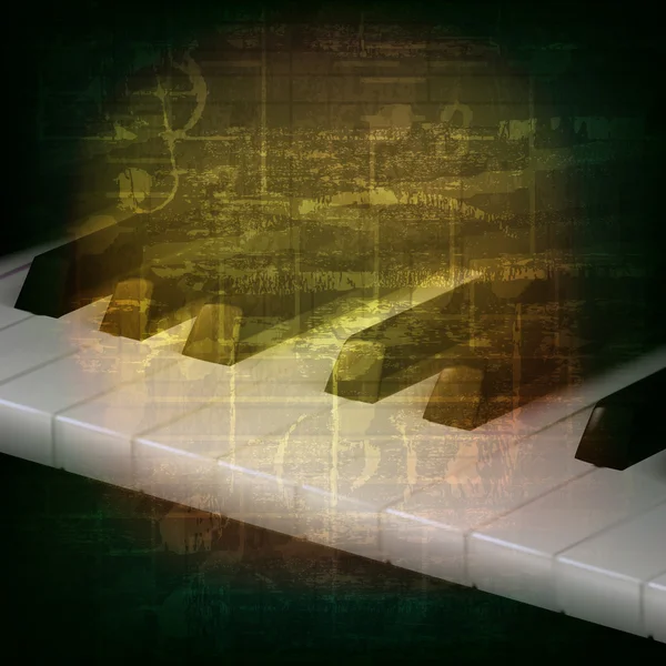 Abstracte grunge muziek achtergrond met piano — Stockvector