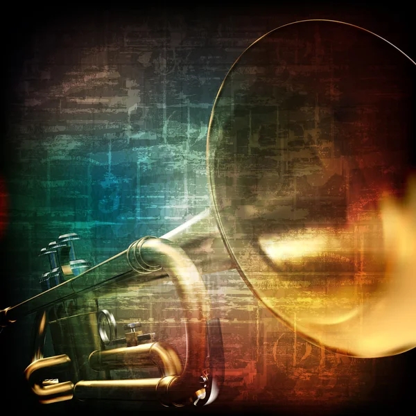 Abstrakter Grunge-Hintergrund mit Trompete — Stockvektor