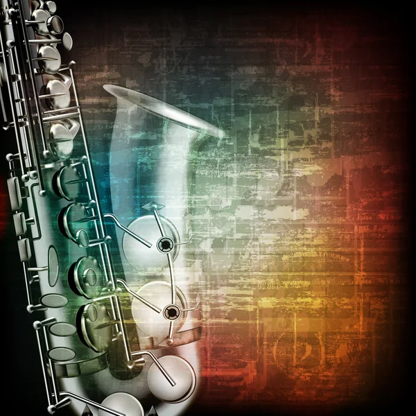 Abstrakt grunge piano bakgrund med saxofon — Stock vektor