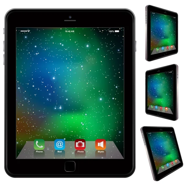 Foto realistische Tablet vergelijkbaar met ipad stijl geïsoleerd op wit Vectorbeelden