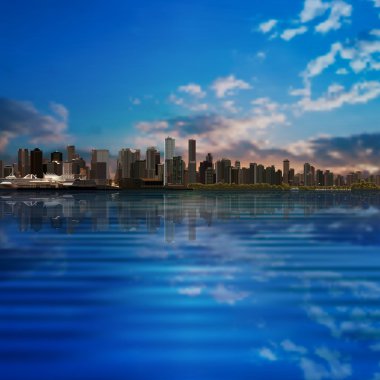 Vancouver silueti ile arka plan