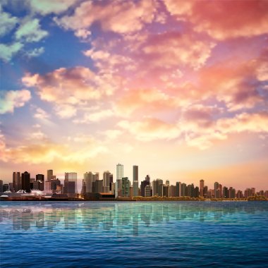 Vancouver silueti ile arka plan