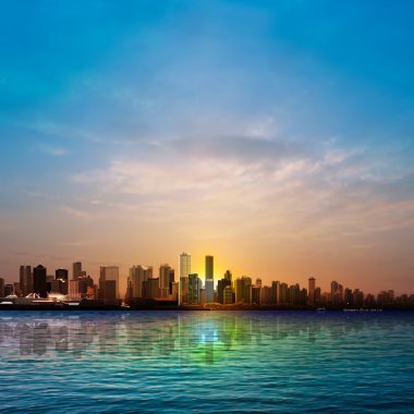 Vancouver silueti ile arka plan