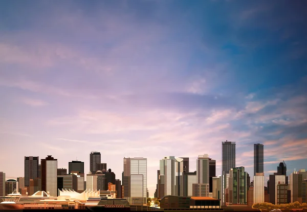 Abstrakter Hintergrund mit panorama von vancouver — Stockvektor