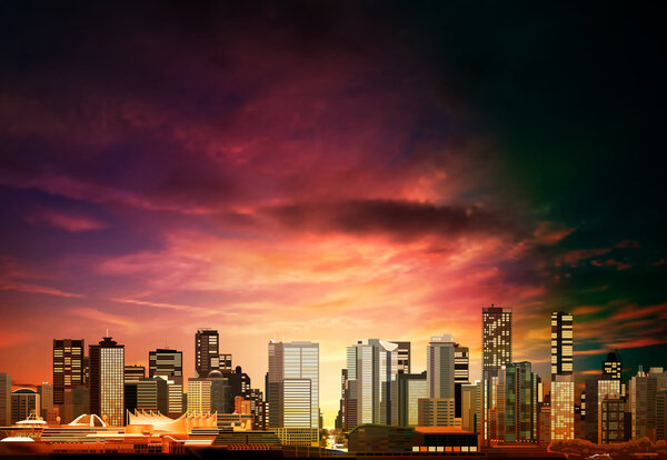 abstract background with panorama of vancouver