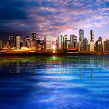 vancouver Panoraması ile arka plan