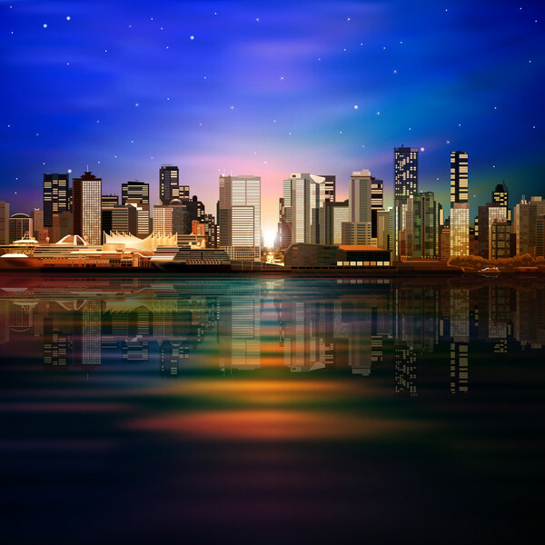 abstract background with panorama of vancouver