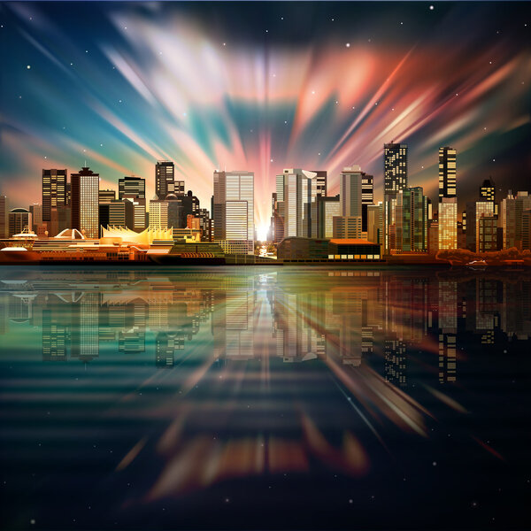 abstract background with panorama of vancouver