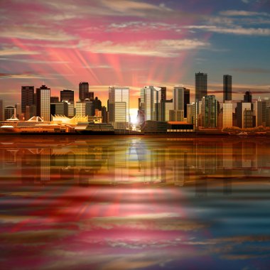 vancouver Panoraması ile arka plan