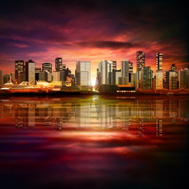 vancouver Panoraması ile arka plan