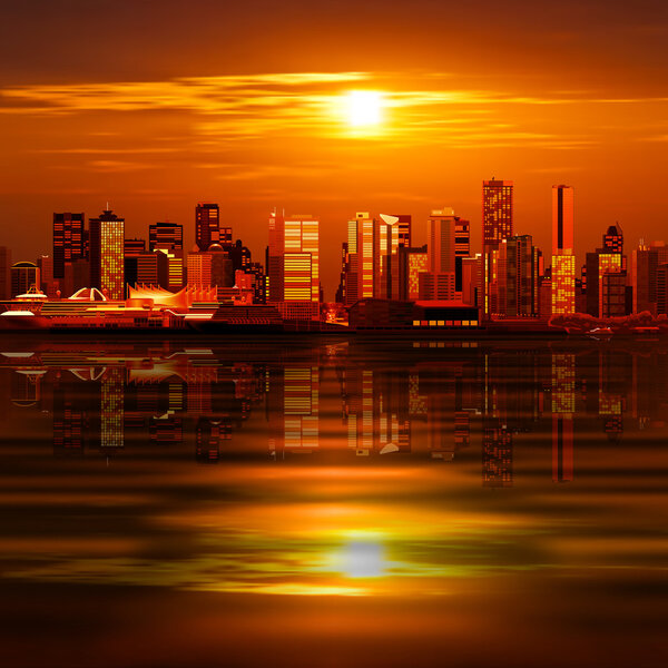 abstract background with panorama of vancouver
