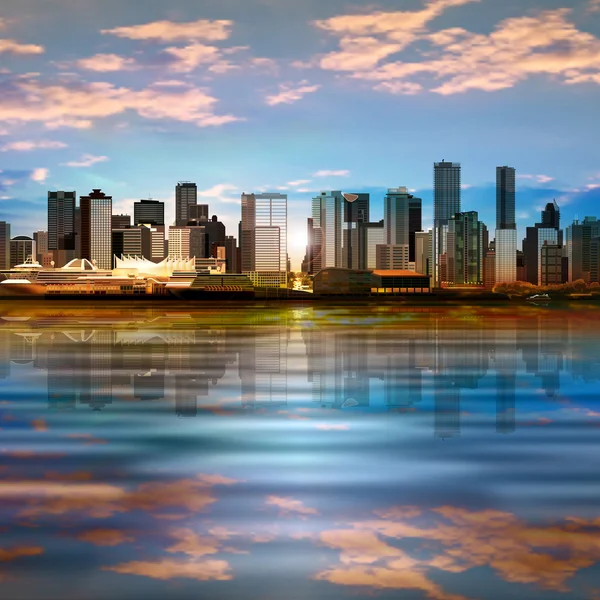 Fond abstrait avec panorama de Vancouver — Image vectorielle