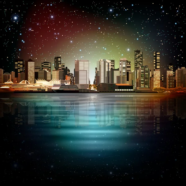 Abstrakter Hintergrund mit panorama von vancouver — Stockvektor