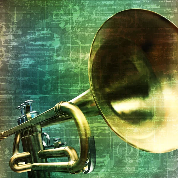 Fondo grunge abstracto con trompeta — Archivo Imágenes Vectoriales