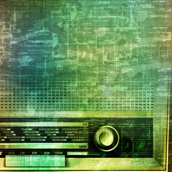 Absztrakt grunge háttér retro rádió — Stock Vector