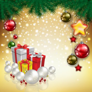 Hediyeler ve süslemeleri ile soyut tebrik