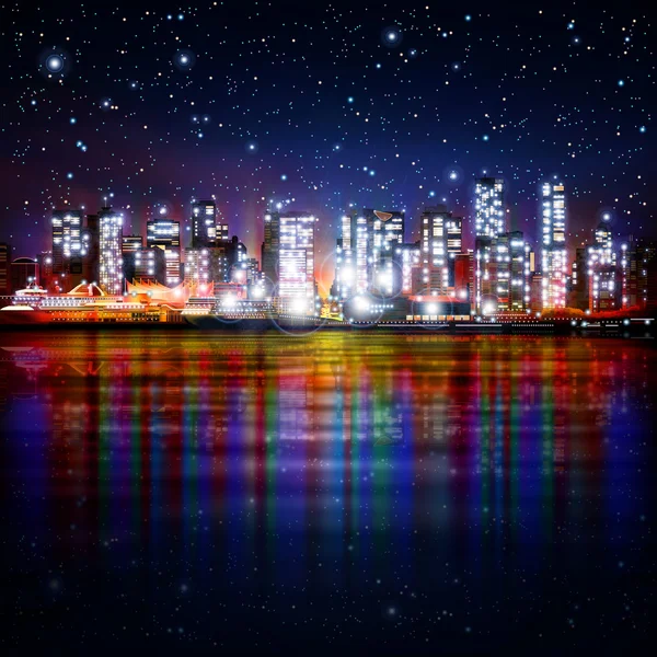 Fond abstrait avec panorama de Vancouver — Image vectorielle