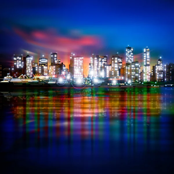 Fondo abstracto con panorama de Vancouver — Vector de stock