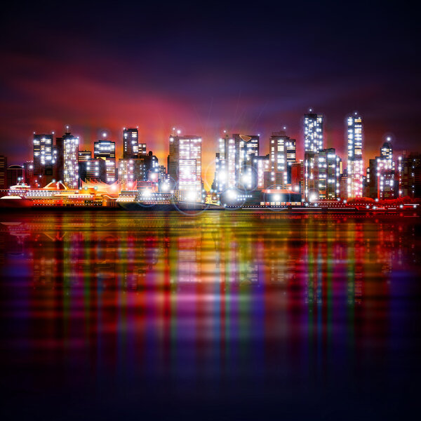 abstract background with panorama of vancouver