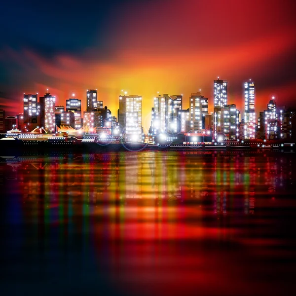 Fondo abstracto con panorama de Vancouver — Vector de stock