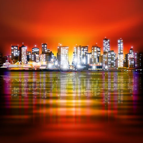 Fondo abstracto con panorama de Vancouver — Vector de stock