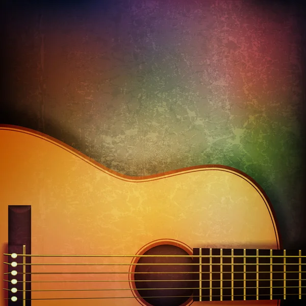 Абстрактный гранж-фон с акустической гитарой — стоковый вектор