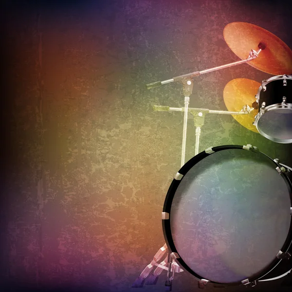 Abstracte grunge achtergrond met drumkit — Stockvector