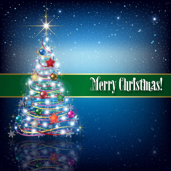 Noel ağacı ve kar taneleri ile kutlama tebrik