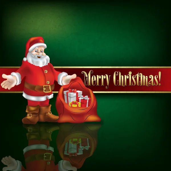 Абстрактный фон с Санта Клаусом и рождественскими подарками — стоковый вектор