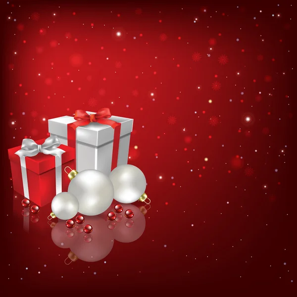 Streszczenie tło z Boże Narodzenie dekoracje i prezenty — Wektor stockowy