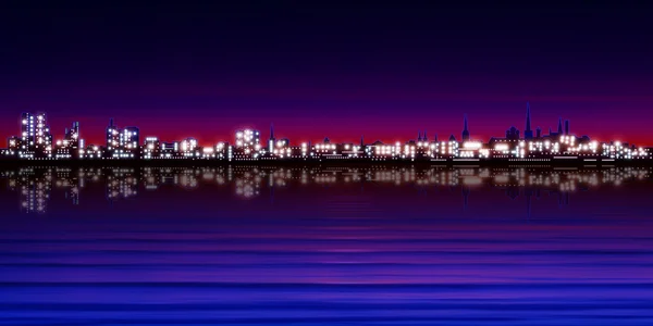 Abstracte achtergrond met silhouet van stad — Stockvector