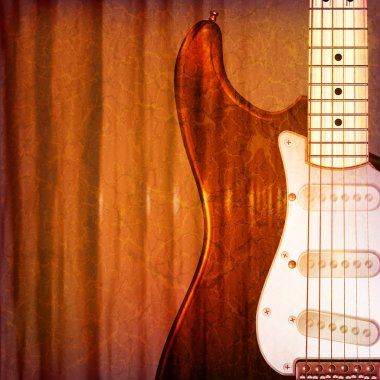akustik gitar ile soyut grunge piyano arka plan