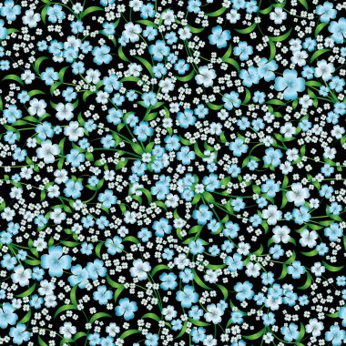 siyah soyut çiçek süsleme