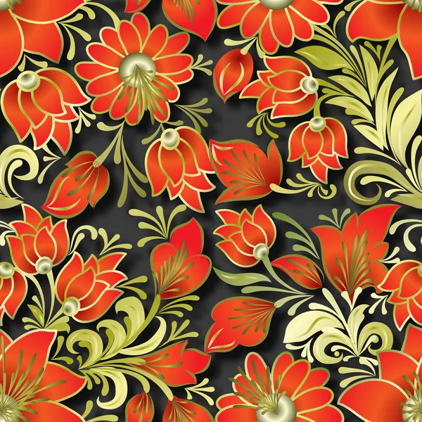 Абстрактный винтажный бесшовный цветочный орнамент — стоковый вектор