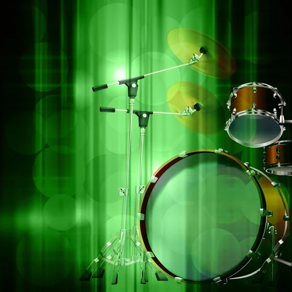 Abstracte grunge achtergrond met drumkit — Stockvector