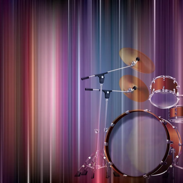 Abstract grunge background with drum kit — Stock Vector