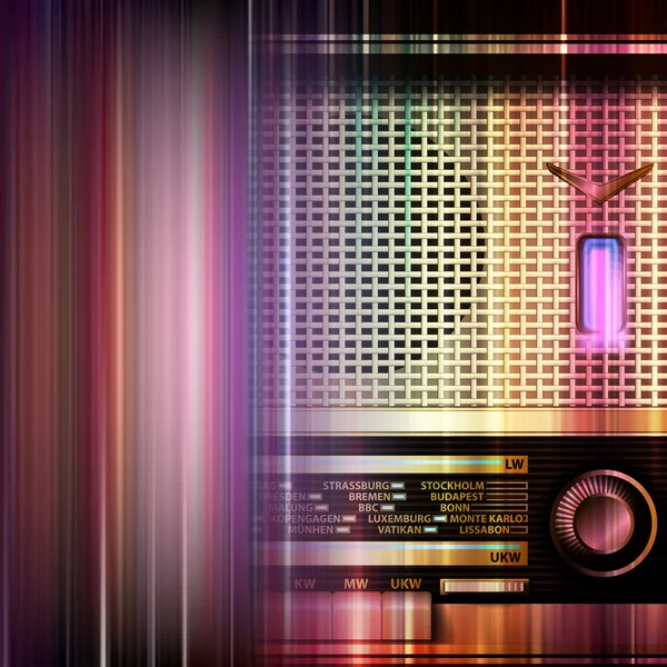 Abstract grunge background with retro radio — Stock Vector