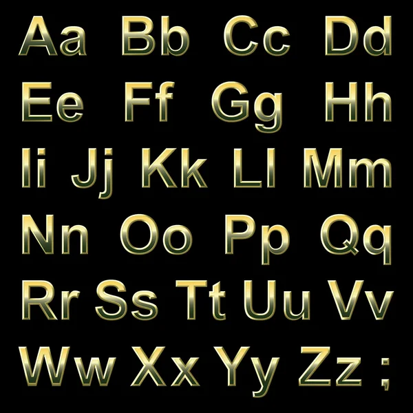 Alphabet Pseudo-3D-Buchstaben — Stockvektor