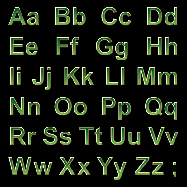 Alphabet Pseudo-3D-Buchstaben — Stockvektor