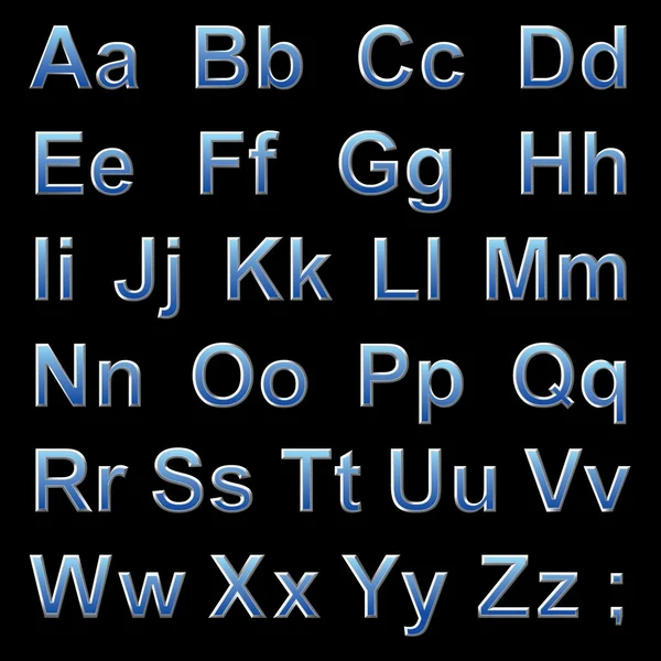 Alphabet pseudo 3d letters — Stock Vector