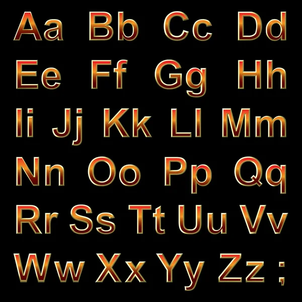 Alphabet Pseudo-3D-Buchstaben — Stockvektor