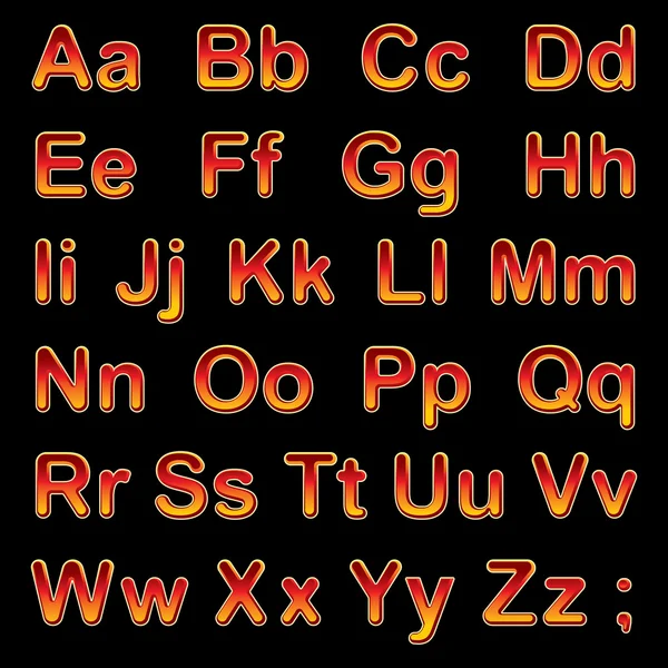 Букви абетки на чорному тлі — стоковий вектор