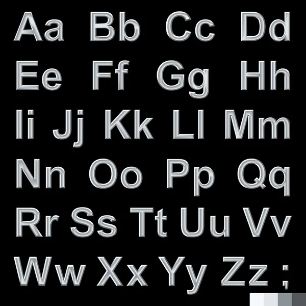 Alphabet Pseudo-3D-Buchstaben — Stockvektor