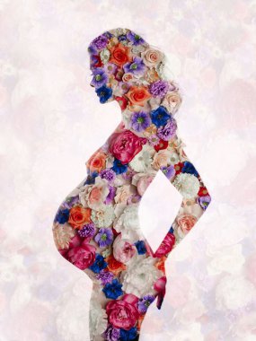 Conceptual art photo of pregnant lady clipart